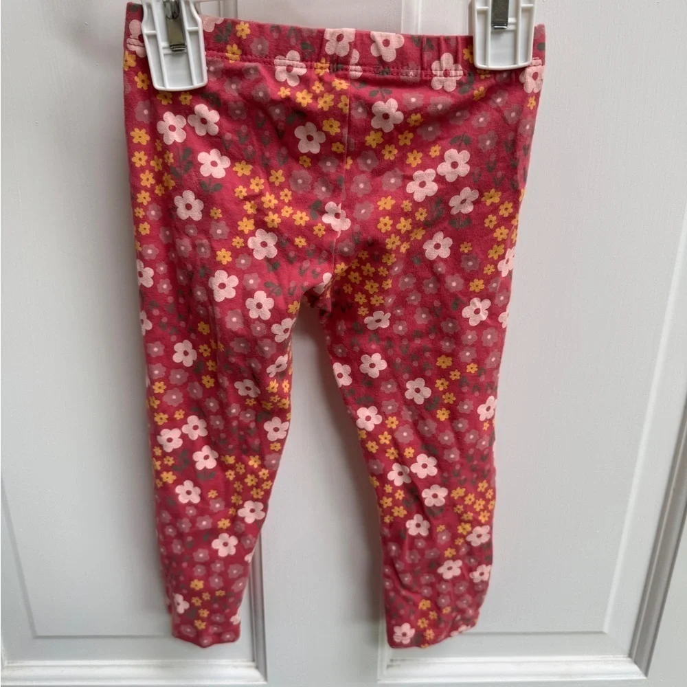 Okie Dokie 2T Girls Pink Floral Kids Leggings Pants